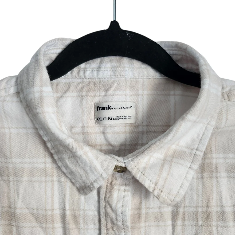 Frank & Oak Beige Plaid Button Down Shirt - Picture 5 of 5